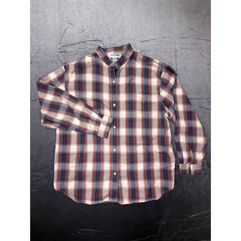 Vintage Inspired Alfred Dunner Plaid Flannel Button Front Shirt Womens Size 18